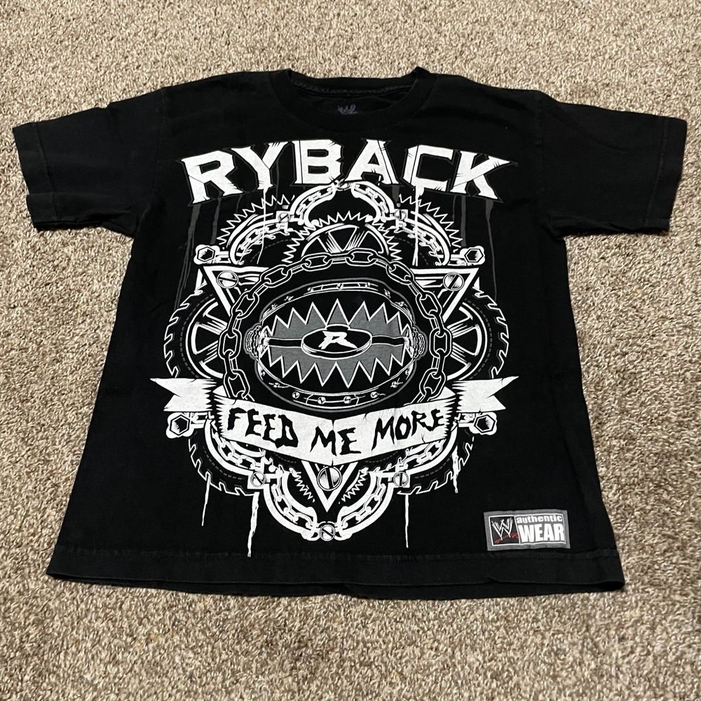 WWE Ryback Feed Me More Black T-Shirt Authentic Wear Youth Size M Wrestling